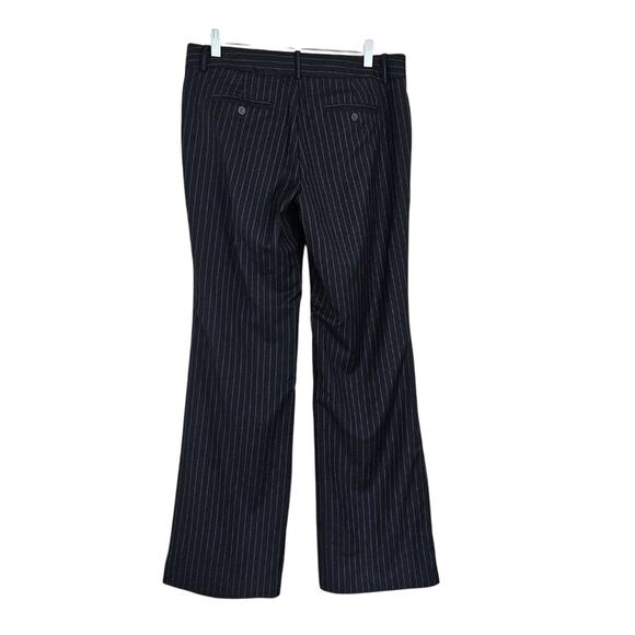 J. Crew City Fit Pinstripe Dress Pants Wool 33" inseam -Navy Blue -sz 8-EUC - Picture 2 of 9